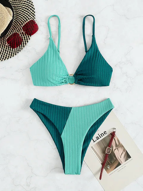 Nord Taschen | Push-Up-Bikini-Set mit Hoher Taille für Damen