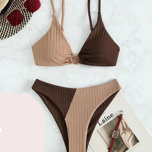 Nord Taschen | Push-Up-Bikini-Set mit Hoher Taille für Damen