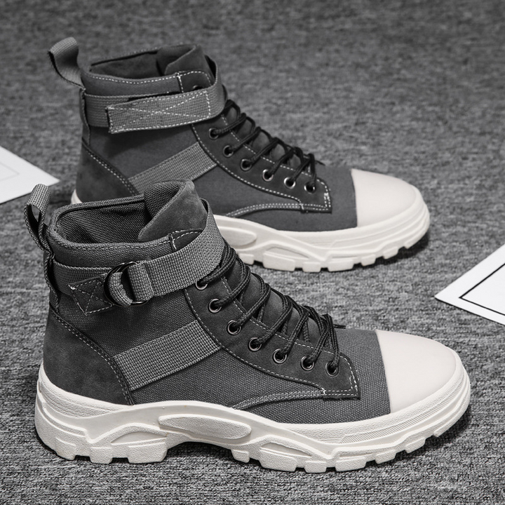 Motorradstiefel Hoher Schaft Verstellbarer Riemen Robuste Gummisohle