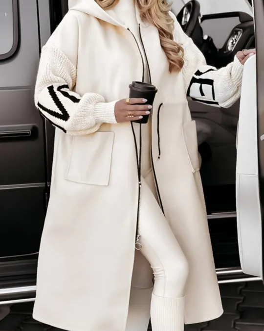 Lässige Kapuzenjacke mit Strickärmeln - Vittorelli