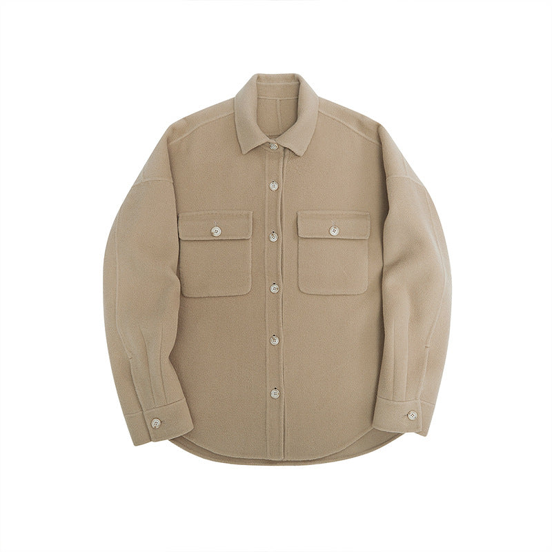 Herren Overshirt aus Wollmix mit überschnittener Schulter und aufgesetzten Brusttaschen Nord Taschen