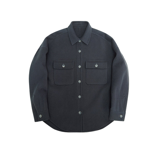 Herren Overshirt aus Wollmix mit überschnittener Schulter und aufgesetzten Brusttaschen Nord Taschen