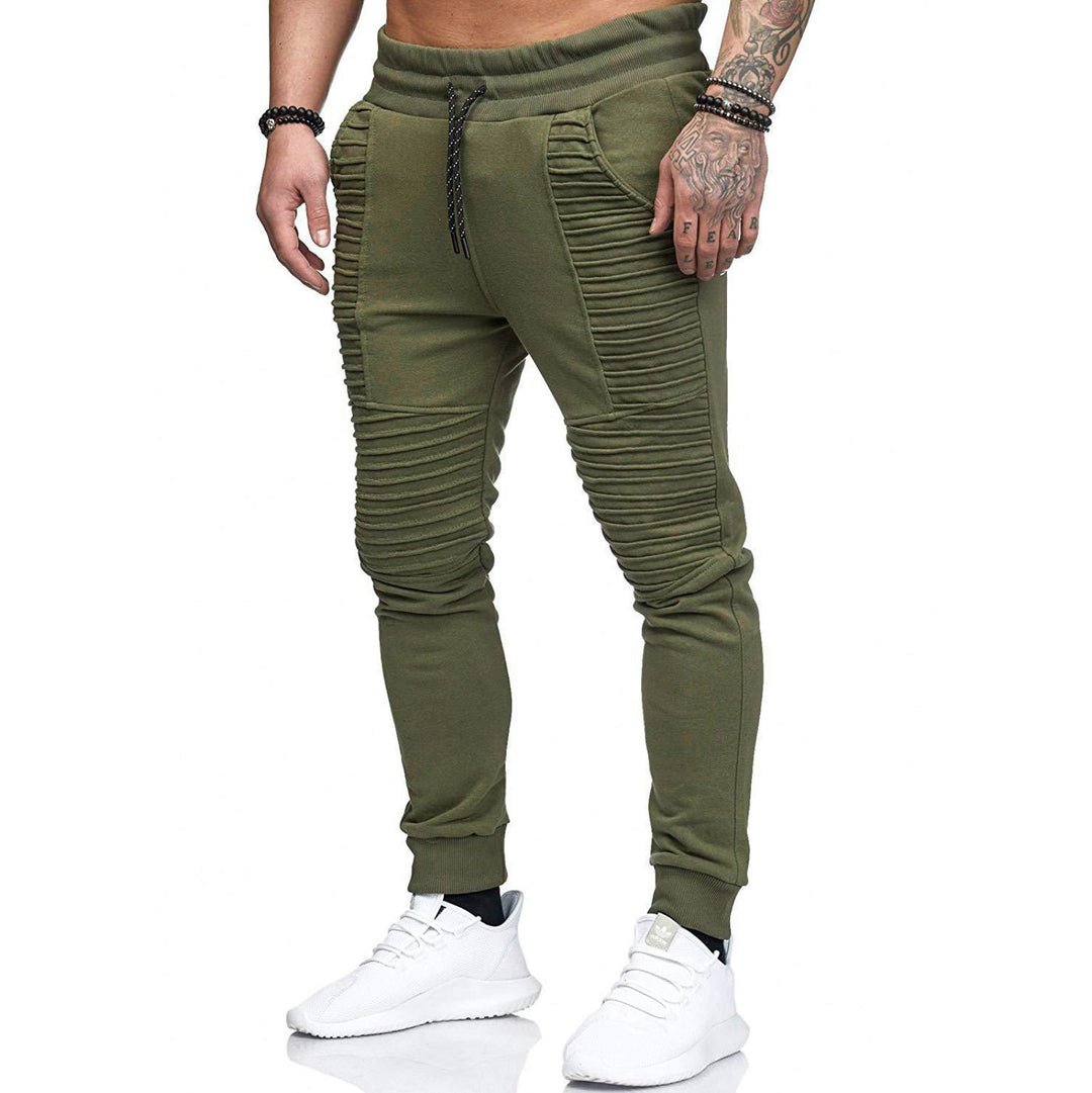 Herren Biker-Jogginghose mit gerippten Paneelen, schmaler Passform und elastischem Bund Nord Taschen