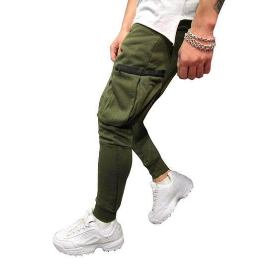 Herren Jogginghose im Drop-Crotch‑Streetwear‑Look mit Cargo‑Taschen und schmalem Bein Nord Taschen