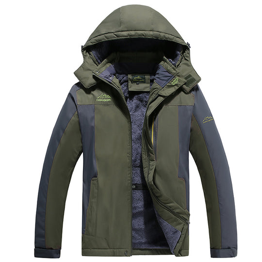 Herren Trekkingparka mit warmem Teddyfutter, abnehmbarer Kapuze und wasserdichter Softshell-Außenschicht Nord Taschen