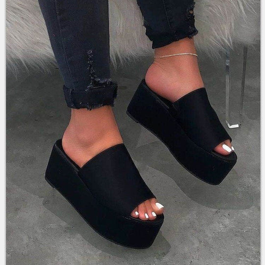 Damen Wedge-Pantoletten mit tierischem Druck und komfortabler Sohle Nord Taschen