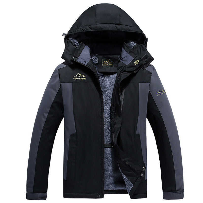 Herren Trekkingparka mit warmem Teddyfutter, abnehmbarer Kapuze und wasserdichter Softshell-Außenschicht Nord Taschen