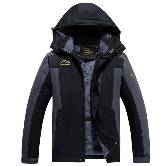 Herren Trekkingparka mit warmem Teddyfutter, abnehmbarer Kapuze und wasserdichter Softshell-Außenschicht Nord Taschen