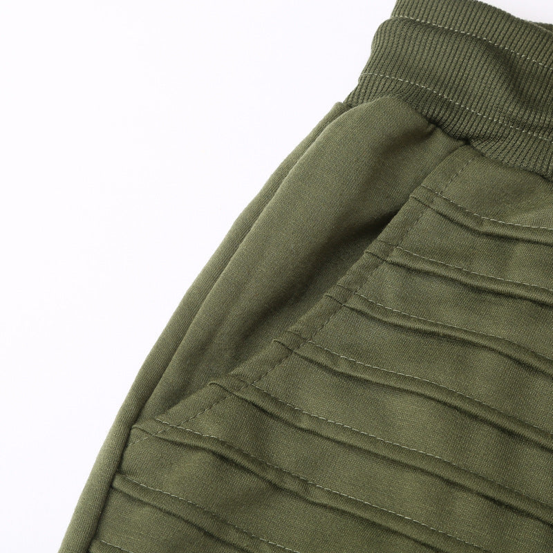 Herren Biker-Jogginghose mit gerippten Paneelen, schmaler Passform und elastischem Bund Nord Taschen