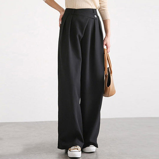 Damen Hochtaillierte weite Hose mit eleganter Faltenteilung