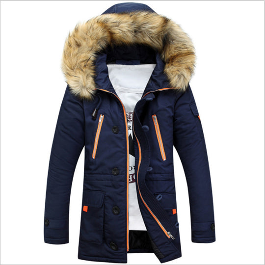Herren Winterparka mit abnehmbarer Kapuze und Kunstfellbesatz Nord Taschen