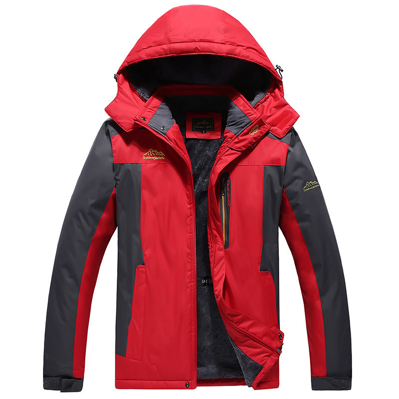 Herren Trekkingparka mit warmem Teddyfutter, abnehmbarer Kapuze und wasserdichter Softshell-Außenschicht Nord Taschen