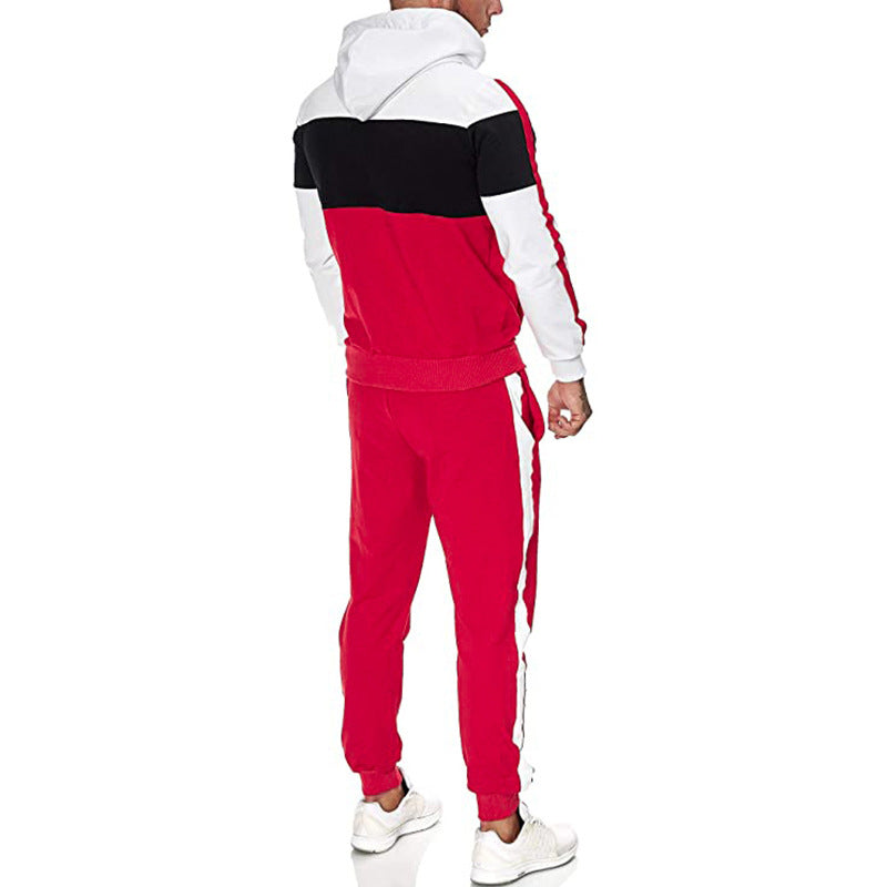 Herren Sportanzug mit Kapuze und modernem Farbblockdesign