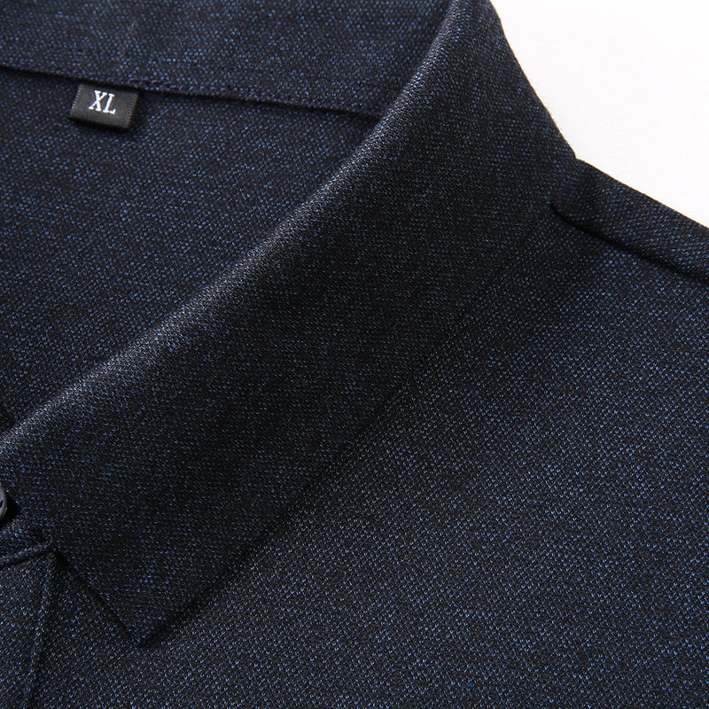Herren Langarm-Poloshirt mit Kragen, Knopfleiste und feiner Struktur Nord Taschen