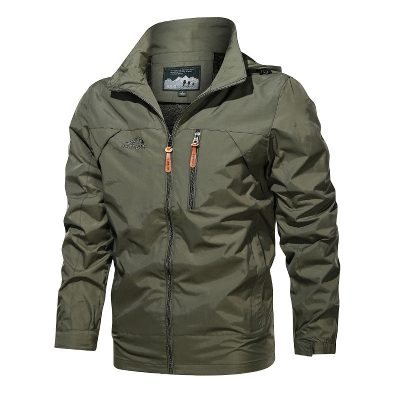 Herren Leichter Softshell-Windblouson mit Brust-Zipper und hochschließendem Kragen Nord Taschen