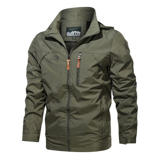 Herren Leichter Softshell-Windblouson mit Brust-Zipper und hochschließendem Kragen Nord Taschen