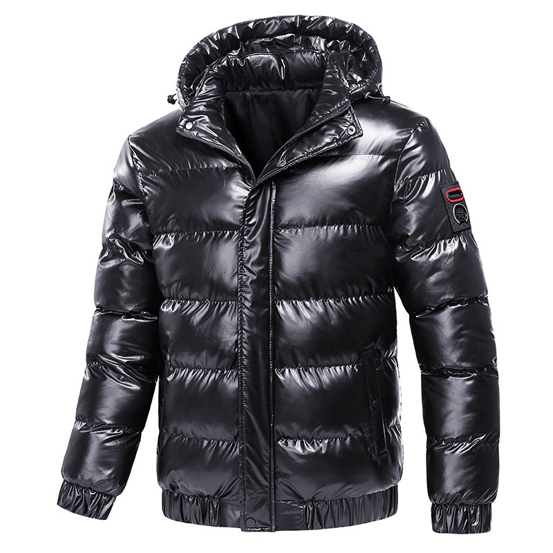 Herren Steppwinterjacke mit Kapuze und glänzender Daunenoptik Nord Taschen