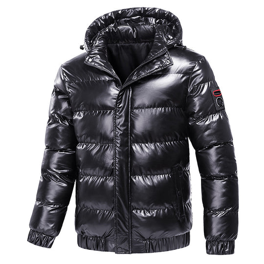 Herren Steppwinterjacke mit Kapuze und glänzender Daunenoptik Nord Taschen