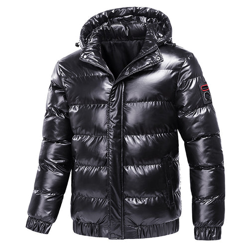 Herren Steppwinterjacke mit Kapuze und glänzender Daunenoptik Nord Taschen