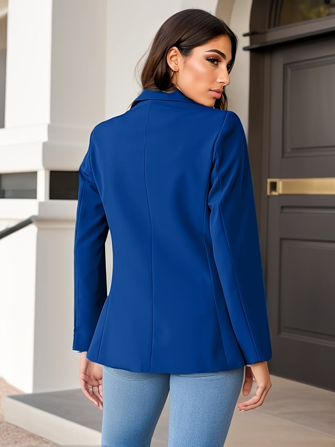 Stilvolle Herbst Klassische Business Blazer mit Seitentaschen für Frauen