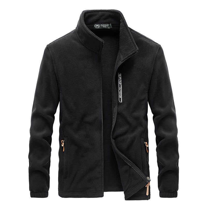 Herren thermoregulierende Fleece‑Blousonjacke mit Sherpa‑Innenfutter und Stehkragen Nord Taschen