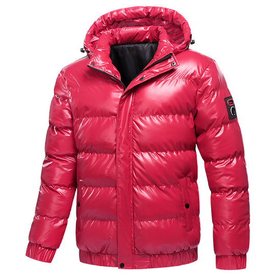 Herren Steppwinterjacke mit Kapuze und glänzender Daunenoptik Nord Taschen