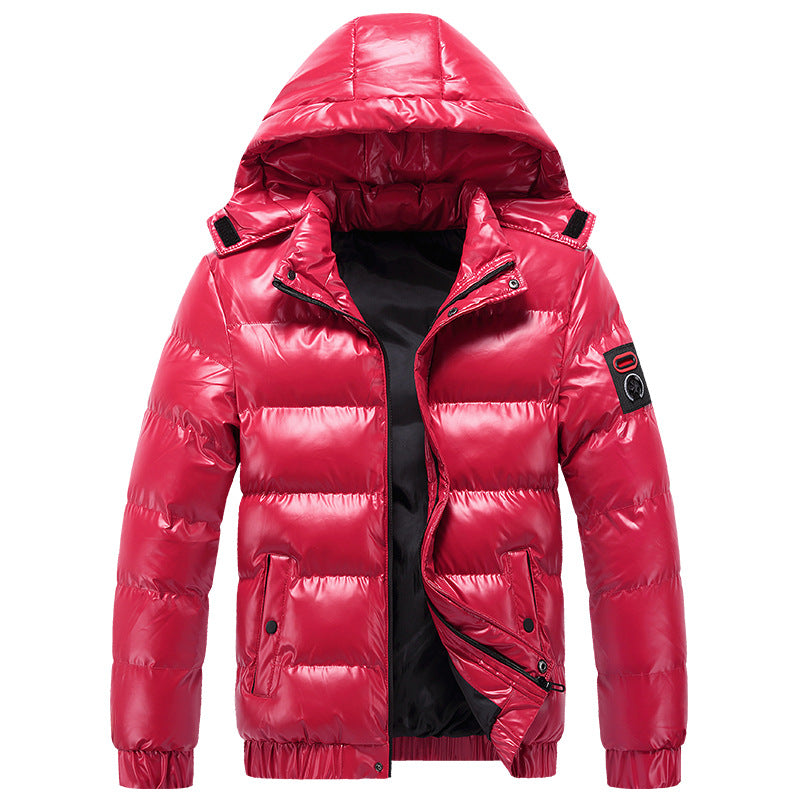 Herren Steppwinterjacke mit Kapuze und glänzender Daunenoptik Nord Taschen