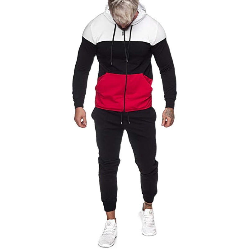 Herren City-Casual Jogginganzug mit Kapuzen‑Zipjacke und tapered Jogginghose aus Baumwollmix Nord Taschen