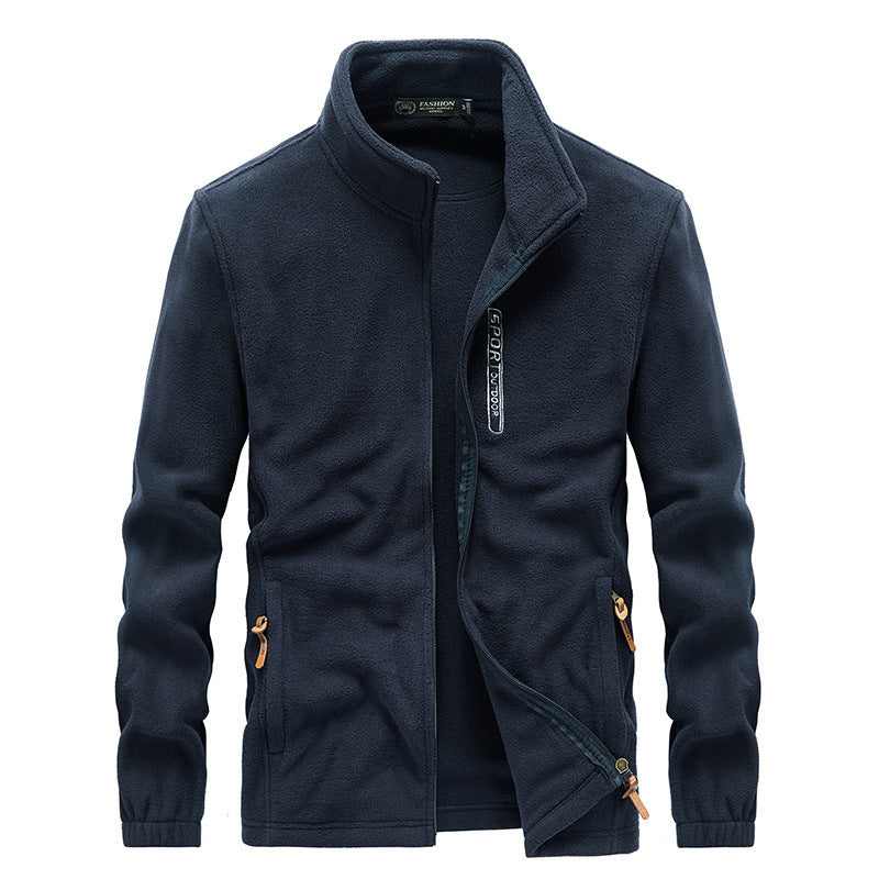 Herren thermoregulierende Fleece‑Blousonjacke mit Sherpa‑Innenfutter und Stehkragen Nord Taschen