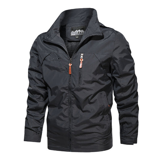 Herren Leichter Softshell-Windblouson mit Brust-Zipper und hochschließendem Kragen Nord Taschen