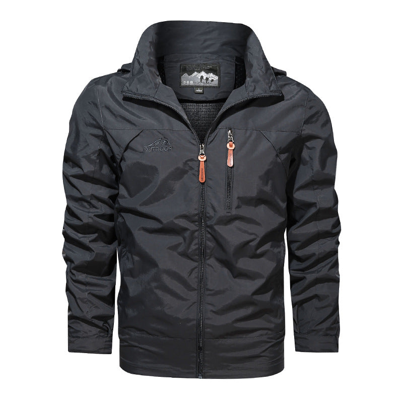 Herren Leichter Softshell-Windblouson mit Brust-Zipper und hochschließendem Kragen Nord Taschen