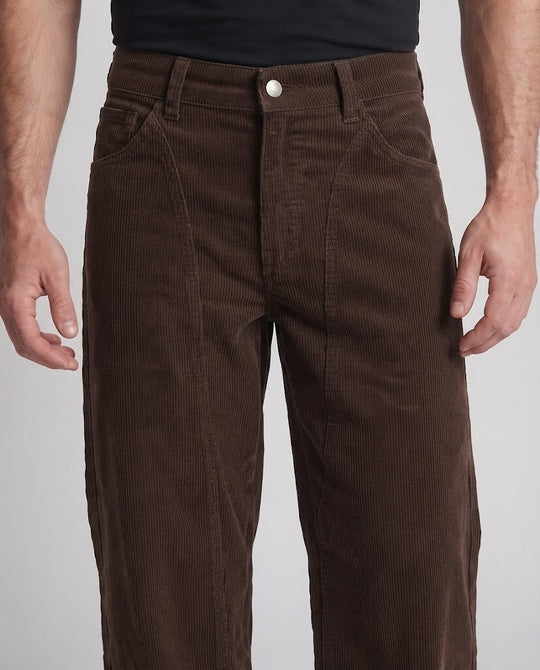 Herren Oversize-Cordhose im Workwear-Look mit tiefer Bundhöhe und weitem Beinschnitt Nord Taschen
