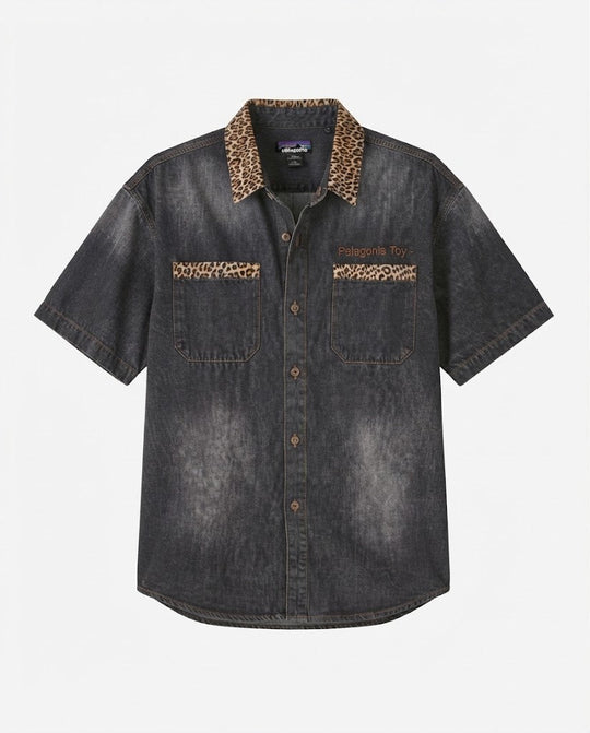 Damenmode Kurzarm Denim Shirts Nord Taschen