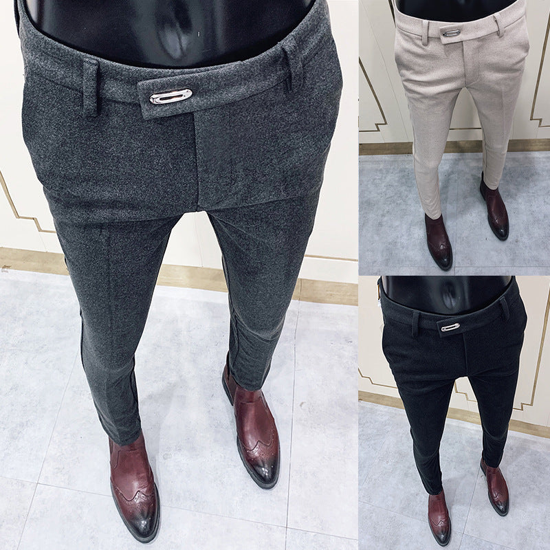 Herren tapered Businesshose mit elastischem Bund, verdecktem Verschluss und schmaler Schnitt Nord Taschen
