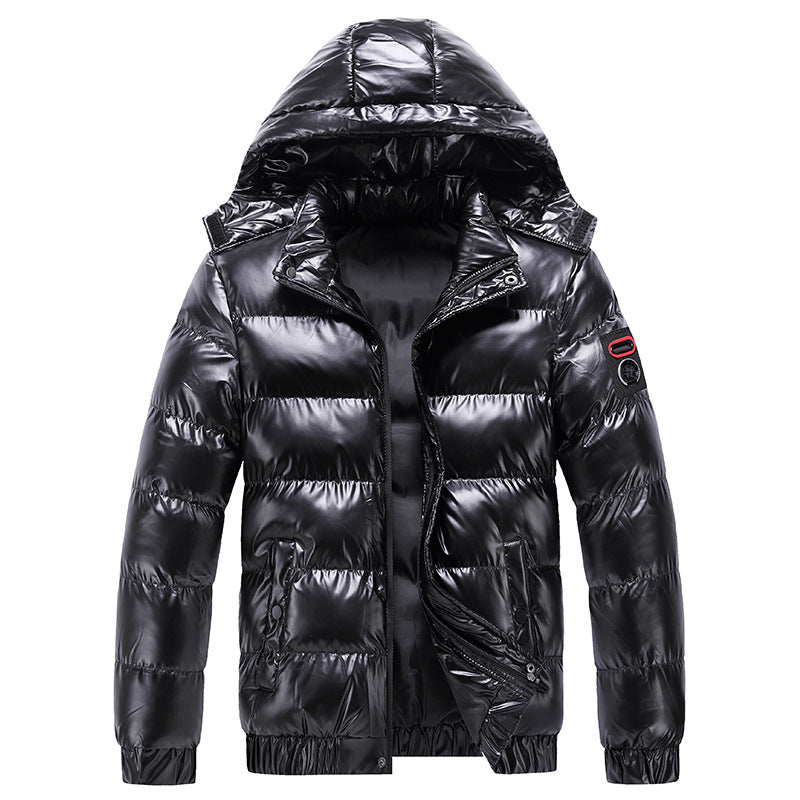 Herren Steppwinterjacke mit Kapuze und glänzender Daunenoptik Nord Taschen