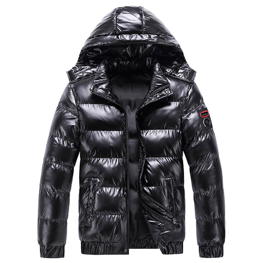 Herren Steppwinterjacke mit Kapuze und glänzender Daunenoptik Nord Taschen