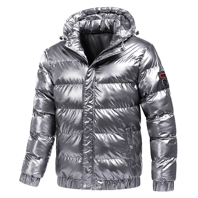Herren Steppwinterjacke mit Kapuze und glänzender Daunenoptik Nord Taschen