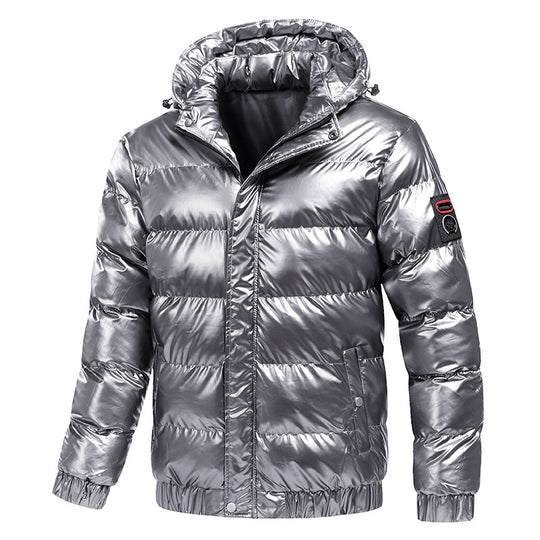 Herren Steppwinterjacke mit Kapuze und glänzender Daunenoptik Nord Taschen