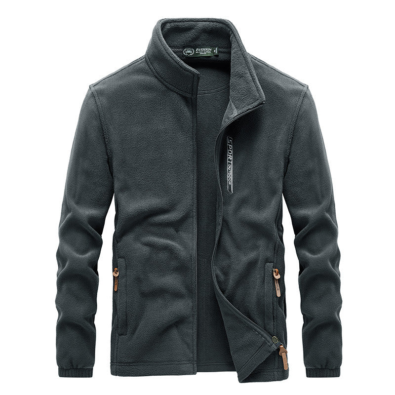 Herren thermoregulierende Fleece‑Blousonjacke mit Sherpa‑Innenfutter und Stehkragen Nord Taschen