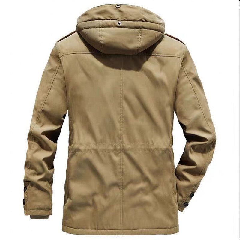 Herren Winterparka mit Teddyfutter, abnehmbarer Kapuze und Multifunktionstaschen Nord Taschen