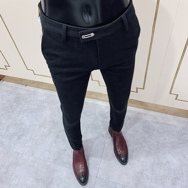 Herren tapered Businesshose mit elastischem Bund, verdecktem Verschluss und schmaler Schnitt Nord Taschen