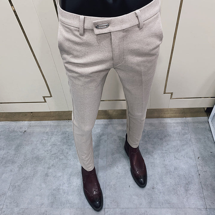 Herren tapered Businesshose mit elastischem Bund, verdecktem Verschluss und schmaler Schnitt Nord Taschen