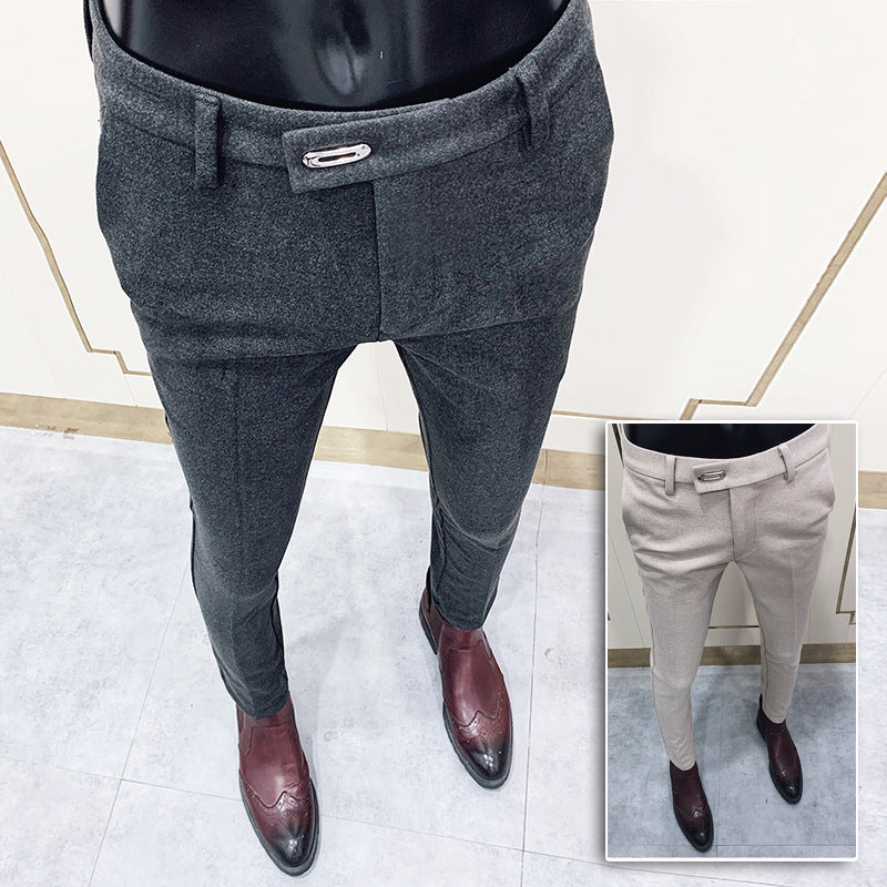 Herren tapered Businesshose mit elastischem Bund, verdecktem Verschluss und schmaler Schnitt Nord Taschen