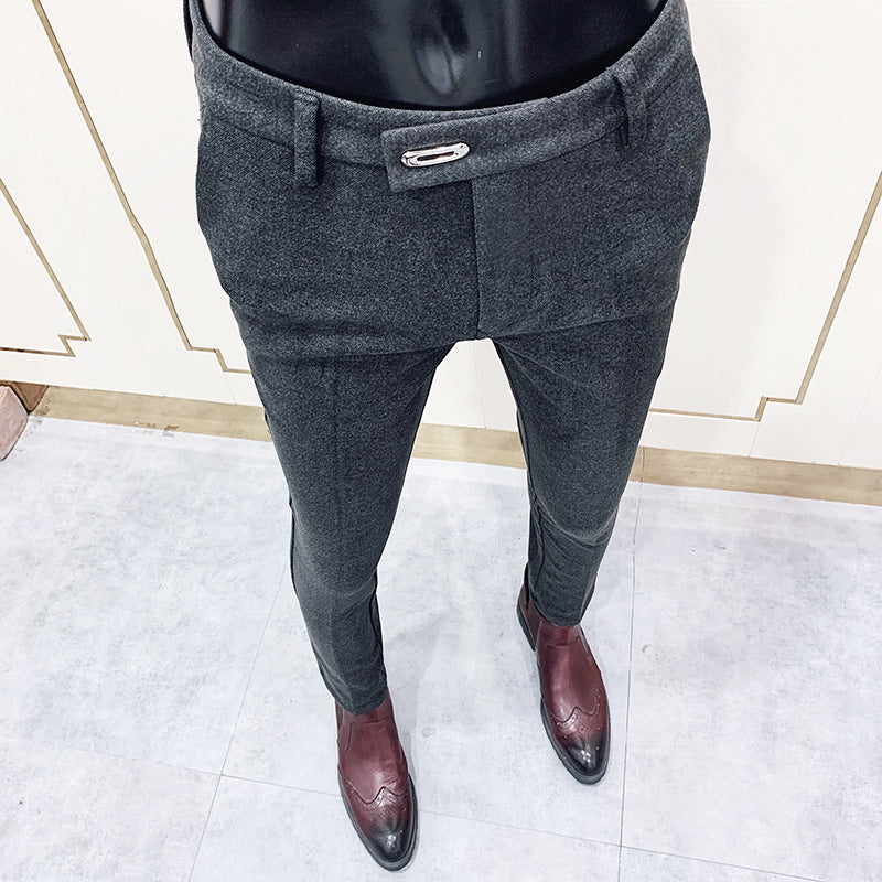 Herren tapered Businesshose mit elastischem Bund, verdecktem Verschluss und schmaler Schnitt Nord Taschen