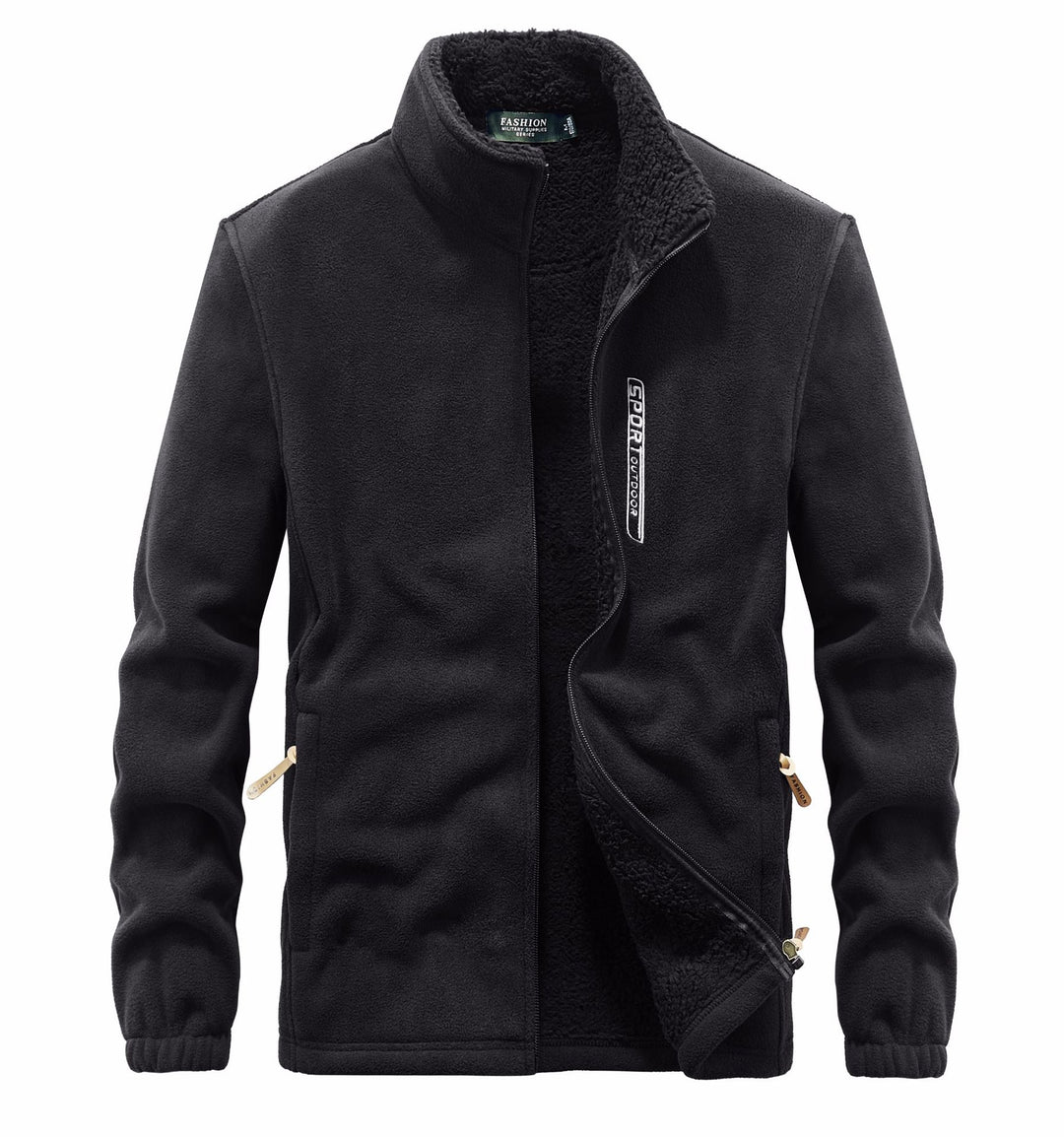 Herren thermoregulierende Fleece‑Blousonjacke mit Sherpa‑Innenfutter und Stehkragen Nord Taschen