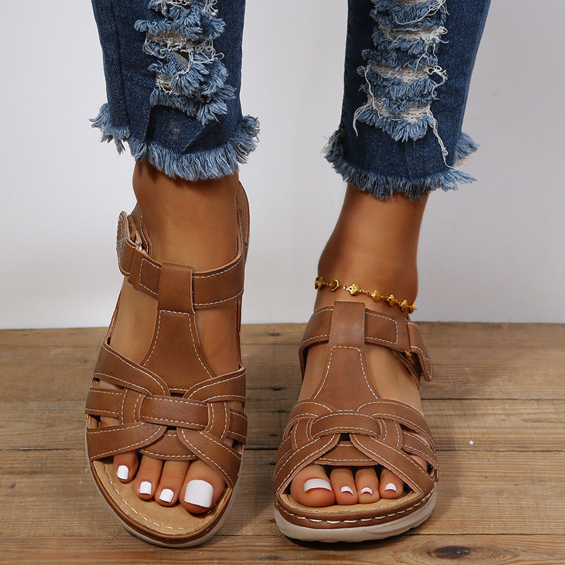 Orthopädische Damen Klettverschluss-Sandalen