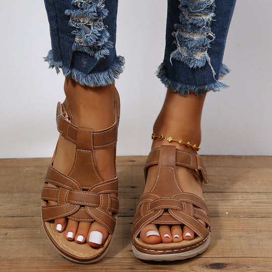 Orthopädische Damen Klettverschluss-Sandalen