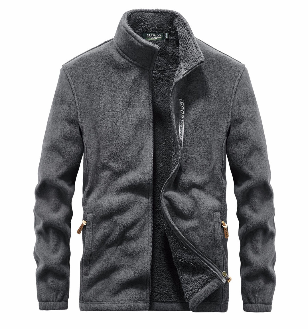 Herren thermoregulierende Fleece‑Blousonjacke mit Sherpa‑Innenfutter und Stehkragen Nord Taschen