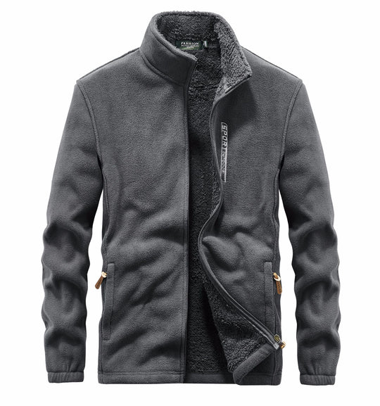 Herren thermoregulierende Fleece‑Blousonjacke mit Sherpa‑Innenfutter und Stehkragen Nord Taschen