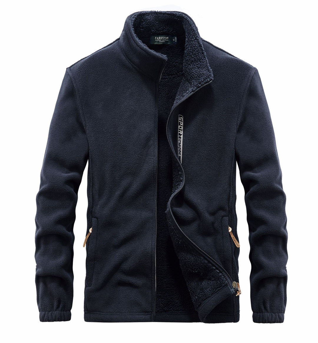 Herren thermoregulierende Fleece‑Blousonjacke mit Sherpa‑Innenfutter und Stehkragen Nord Taschen